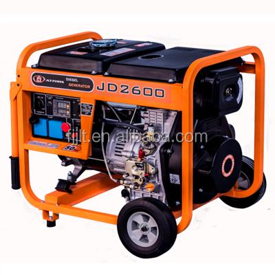 China Diesel Generator 2 KVA 230v JLT Open Type Air Cooled Portable Diesel Generator With Electric Start JD2600 for sale