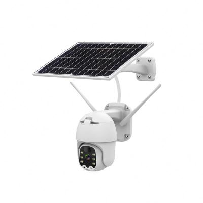 China NIGHT VISION 1080P wireless security control large capacity solar panel powered outdoor WIFI PTZ camera 2 million waterproof camara for sale