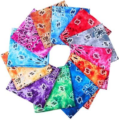 China Multifunctional Wholesale Colorful Paisley Bandana Dye Tie Double Side Printed 100% Cotton Bandana for sale