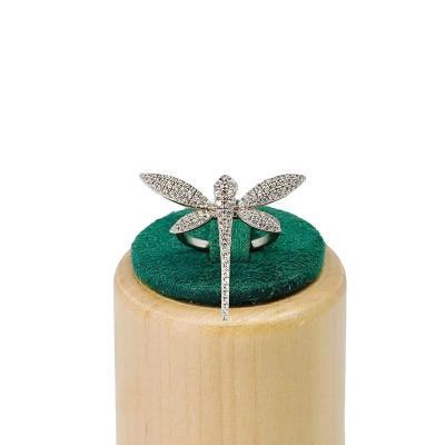 China Factory Direct Sales 18k Diamond Engagement 925 Sterling Silver Dragonfly Ring TRENDY for sale