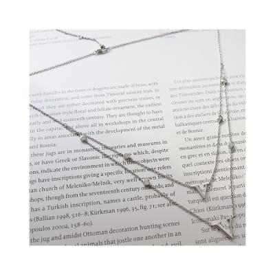 China 2022 Vintage Custom Design V Shaped Thin Chain Pendant Silver Plated Chain Necklace for sale