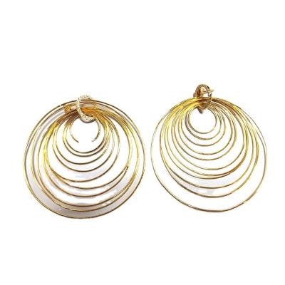 China FASHIONABLE Sterling Silver Earrings Big Hoop 18K Gold Jewelry 925 Gold Eardrop Good Quality Competitive Price for sale