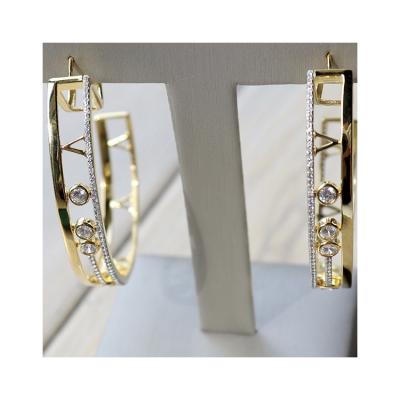 China New Fashion Design TRENDY Jewelry Quality China Manufacture Handcrafted Earrings Word Shaped Earring for sale