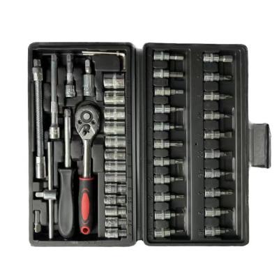 China Plastic Cordless Screwdriver 46PC Drill Repair Kit + Logo Screwdriver Red Black for sale