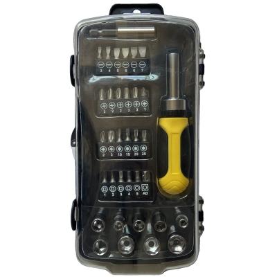 China 35pc Plastic Screwdriver Screwdriver Set Socket Wrench Combination Auto Repair Hardware Tool Kit for sale