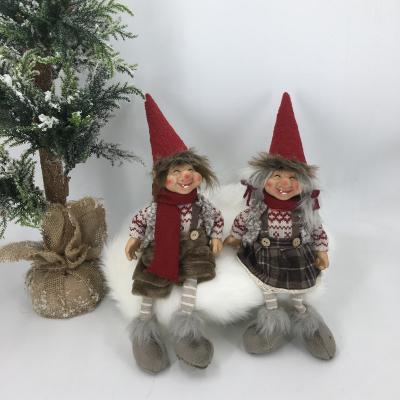 China Cute Sitting Gnome With Stripe Hat Xmas Gifts Christmas Decoration Supplies For Home Decoros De Navidad for sale