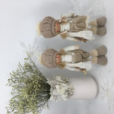 China Cute Nordic Christmas Decoration Little Pure White Angel Plush Doll Ornament For Christmas Ornament for sale