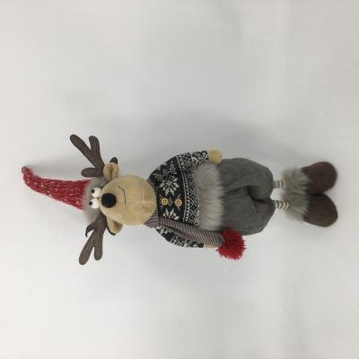 China Cute Factory Holiday Festival Ornaments Gifts Elk Moose Stuffed Plush Standing Reindeer Cute Christmas Indoor Decoration for sale