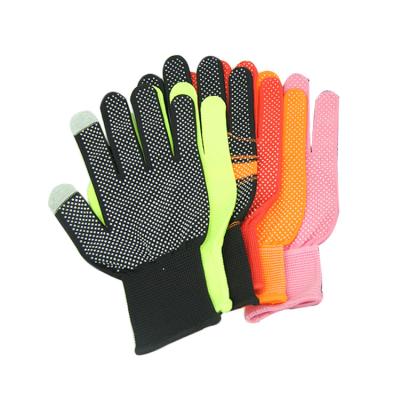 China Hot Selling 13 Gauge PVC Flexible Polka Dot Mini Dotted Beads Gloves Nylon Shell Nylon Golf Glove for sale