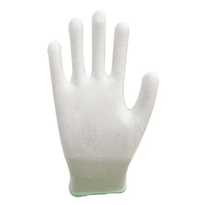 China White Automotive Electronics / Assembly PU Coated Nylon Gloves Non Slip ESD Antistat Safety Work Gloves for sale