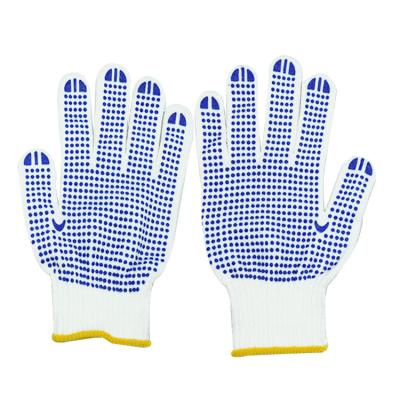 China Wholesale Lightweight Industrial Gloves Cotton Yarn Non-Slip PVC Dotted Hand Gloves for sale