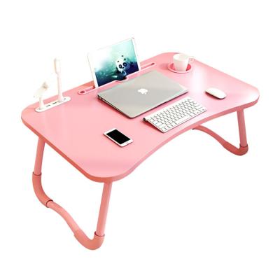 China Foldable USB Laptop Desk Over Bed Foldable Table Laptop Stand Laptop Table with Lamp Fan for sale