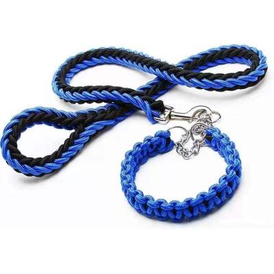 China 2021 Fast Version Hot Selling Super Strong Two Armor Dog Rope Leash Collar With Strong Stainless Buckle for sale