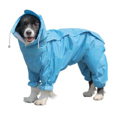 China 2021 Stocked Hot Selling Big Large Dog Raincoat Pattern Dog Rainy Raincoat All Season Pet Clothes for sale