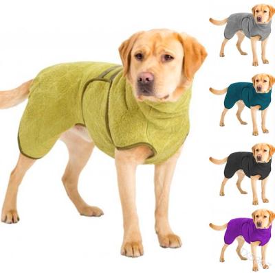 China 2021 Four-legs Coats Cashmere Material Stocked Dog Outside Warmer Boy Girl Pet Walking Single Clothes for sale