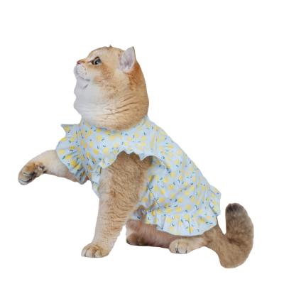 China Viable Hot Sale Summer Autumn Cats Small Dog Cute Little Pets Dress Or Skirts With Head Scarf for sale