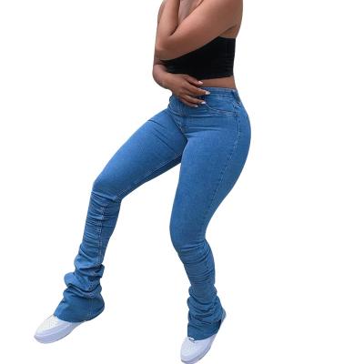 China Anti-pilling 2021 wholesale skinny pants ladies female pants solid stack cargo breeches sweatpants for women for sale