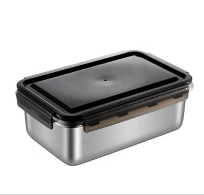 China Microwave Safe Container 600ml Square Lunch Box Bento 316 Stainless Steel Crisper Sustainable for sale