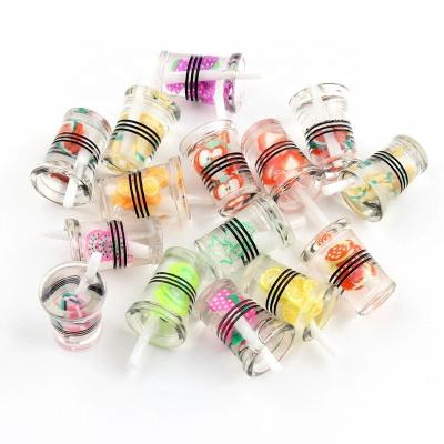 China Wholesale Environmental Friendly 15*21mm 100pcs 3D Beverage Bottle Resin Miniature Coffee Cup Charm For Key Chain Earring for sale