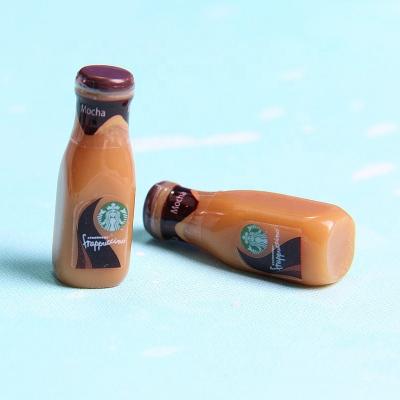 China 8*22mm 100pcs 3D Miniature Cabochon Coffee Resin Bottle Accessory Wholesale Environmentally Friendly Beverage Bead For For Key Chain Earring for sale