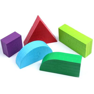 China Squeezable custom PU stress balls building block PU foam anti stress ball toys building block toyfor kids for sale