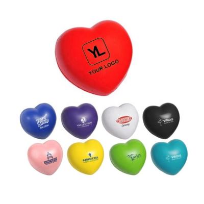 China Squeezable Custom Logo Printing Red Heart Stress Ball for sale