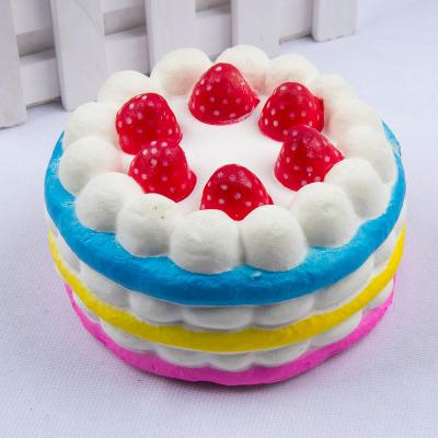 China Toy Factory Various Custom Design Promotional Slow Rising Squishy Trigger Toys New Rainbow Cake Cut Designs Kawaii Squishies Cake for sale