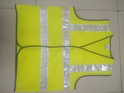 China Fluorescent Green Reflective Vest 120g Construction Hi Vis Safety Vest for sale