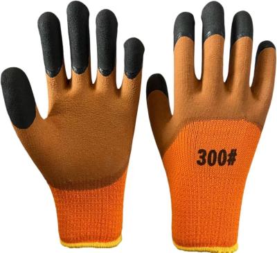 China Terry Fleece Winter Work Gloves Palm Coated Insulated Work Gloves for sale