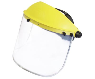 China Yellow Face Shield Welding Mask PVC PC  PMMA Face Shield Safety Mask for sale