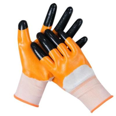 China 23cm-26cm Nitrile Dipped Work Gloves Cold Weather Work Gloves Double Dipping for sale