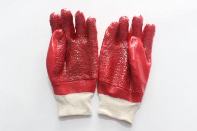 China Red Pvc Smooth Surface Oil Resistant Acid And Alkali Resistant Industrial Working Red Pvc Coated Glove for sale