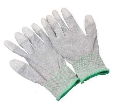 China EN388 PU Coated Gloves Polyurethane Work Gloves  Anti Static Carbon Fiber for sale