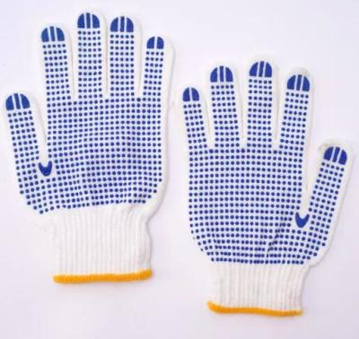 China OEM 10 Gauge White Cotton Gloves Cotton Work Gloves With PVC Dots for sale