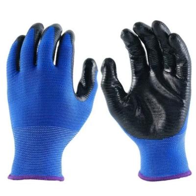 China 13  Gauge Nitrile Coated Gloves U3 Polyester Nylon Coated Gloves Zebra Liner for sale