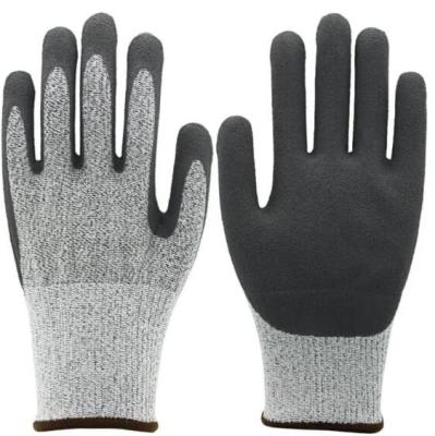 China Antiskid Sandy Cut 5 Gloves Nitrile Frosted XL Cut Resistant Work Gloves for sale