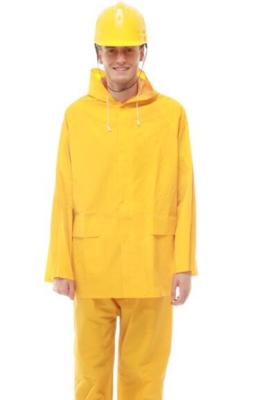 China Yellow Safety Raincoat Reflective Pvc Polyester Raincoat Workwear for sale