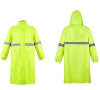 China 150D Oxford Reflective Safety Rainwear Fluorescent Green Windbreaker for sale