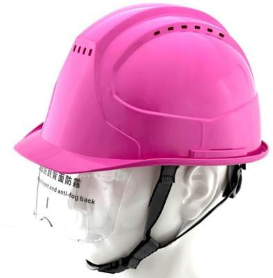 China EN397 Safety Hard Hats ABS Vented Construction Helmet With Face Shield for sale