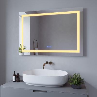 China Schlomann Blue-Tooth Bright Warm Touch Screen Light Up Mirror Vanity Mirrors For Bathroom for sale