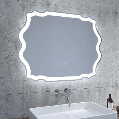 China Schlomann Bathroom Irregular Shape Wall Mirror Touch Screen Smart Mirror Decor Lighted Decorative Wall Mirror for sale