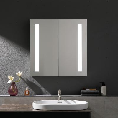 China 2-Face Schloman Inductive Switch LED Bathroom Mirror Two Door Cabinet for sale