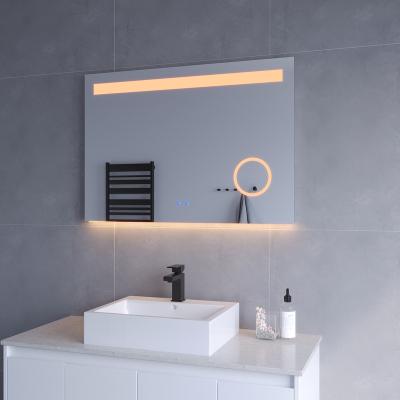 China 3000K 4000K LED Bathroom Magnifying Backlit Smart Mirror with Demister and Magnifier for sale