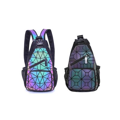 China 2022 Custom Holographic Rave Cross Logo Holographic Rave Cross Logo Body Bag Luxury Geometric Luminous Men Women Chest Vest Bags Mens Womens Travel Fashion Festival for sale