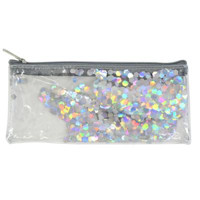 China Schools & 2020 Offices Pencil Pouch PVC Pencil Bag Sequin School Pencil Case For Girls With Good Quality for sale