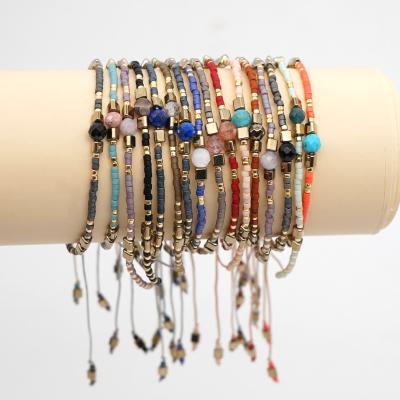 China BOHEMIA miyuki fashionable adjustable seed beads accessories women hand jewelry bracelet chain simple weave beaded bracelet for sale