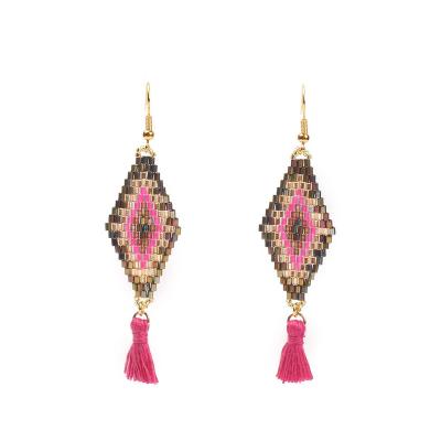 China Popular Crystal Fashion Style Glass Bead Indian Bohemian Earring For Women for sale