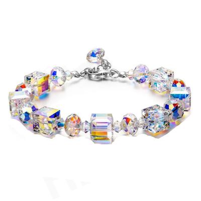 China Crystal High Quality 925 Sterling Silver Austrian Crystal Colored Stone Bracelet for sale