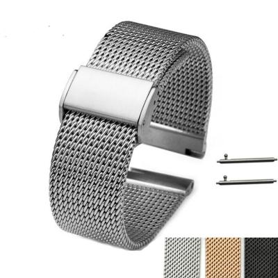 China Watchband 1.0mm Thick Quick Release Mesh Stainless Steel Watch Band Strap Fashion 18-24mm Stainless Steel Watchband for sale