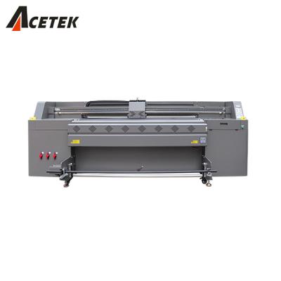 China Garment Shops with 4pcs PE Yarn I3200 Head CMYK Varnish 180cm Printing Width UV Roll to Roll Flatbed Hybrid Printer for sale